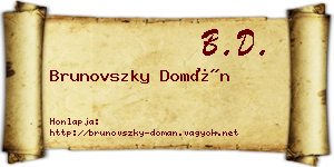 Brunovszky Domán névjegykártya